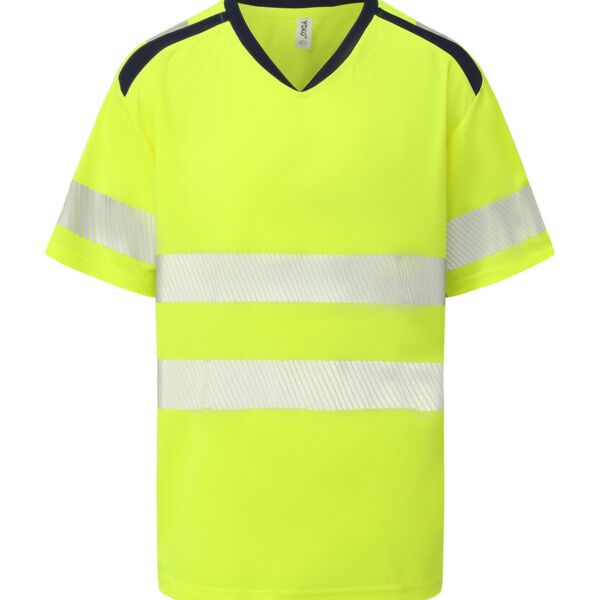 Hi-vis mandarin collar comfort trim t-shirt (HVJ430) Thumbnail